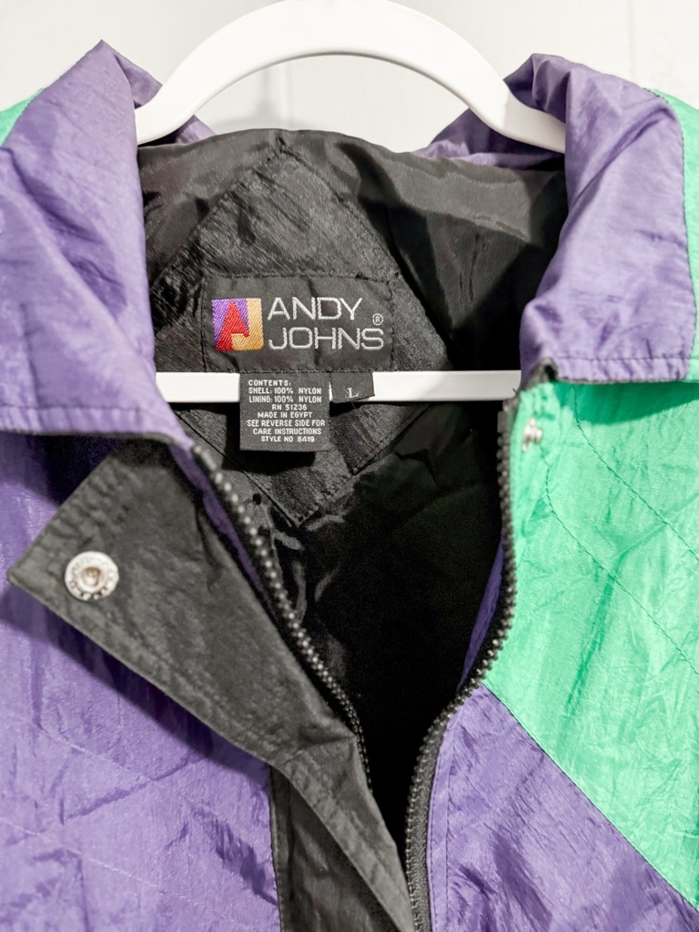 Vintage Andy Johns Colorblock Windbreaker Jacket - Picture 5 of 5